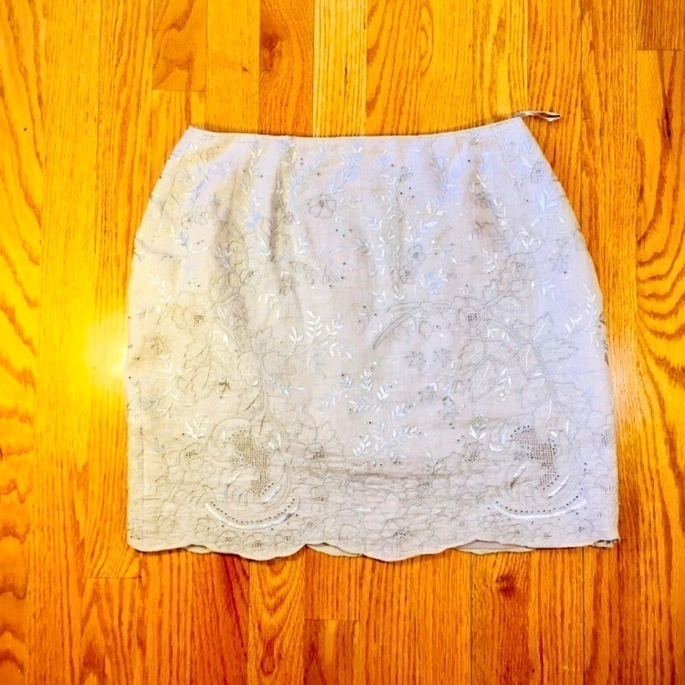 Emanuel Ungaro Vintage Linen Embossed Skirt | Gorgeous! 🤩​